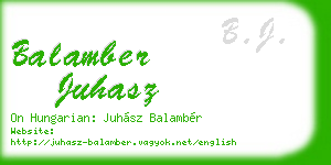 balamber juhasz business card