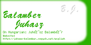 balamber juhasz business card